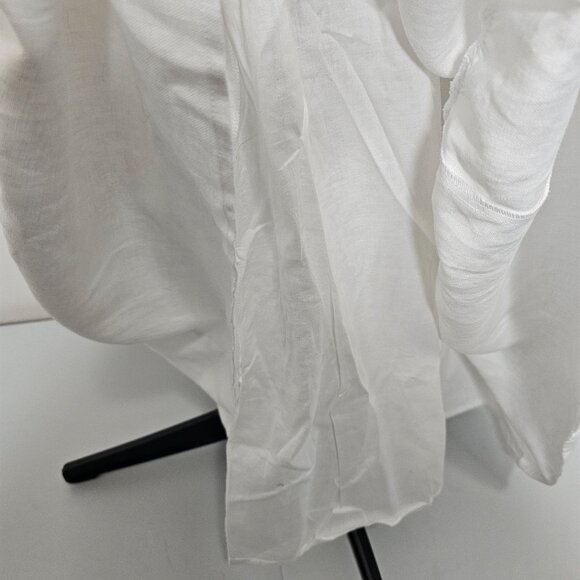 Reformation XL Odella Dress White Linen Tiered Plunge Western Cottage Festival - Picture 9 of 9